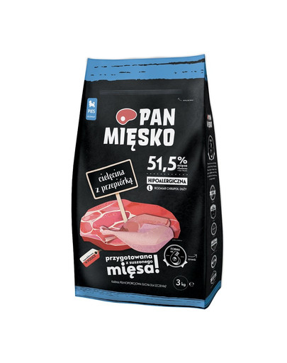 PAN MIĘSKO Kalbfleisch mit Wachtel für Miniaturrassen 3 kg