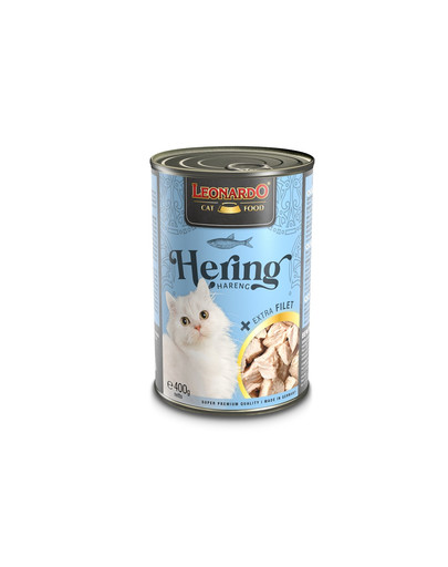LEONARDO Hering mit extra Filet Nassfutter für Katzen 6x400g