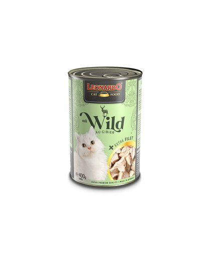 LEONARDO Wildbret mit extra Filet Nassfutter für Katzen 12x400g