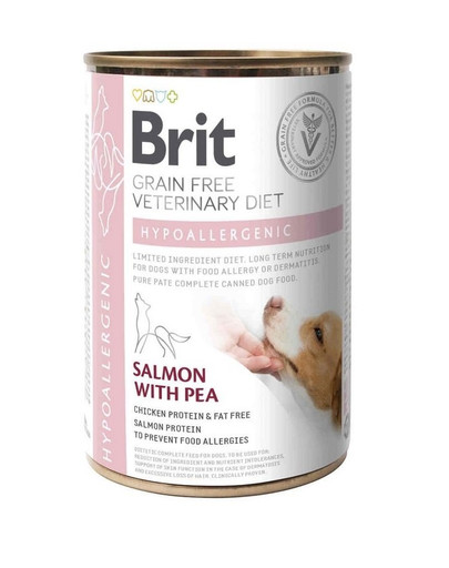 BRIT Veterinary Diet Hypoallergenic Salmon&Pea Allergikerfutter für Hunde 6x400g