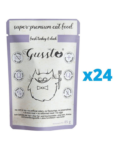 GUSSTO Cat Fresh Turkey & Duck 24x85 g
