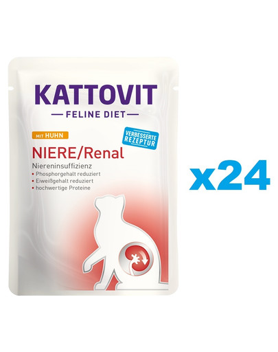 KATTOVIT Feline Diet Niere/Renal Huhn 24 x 85 g