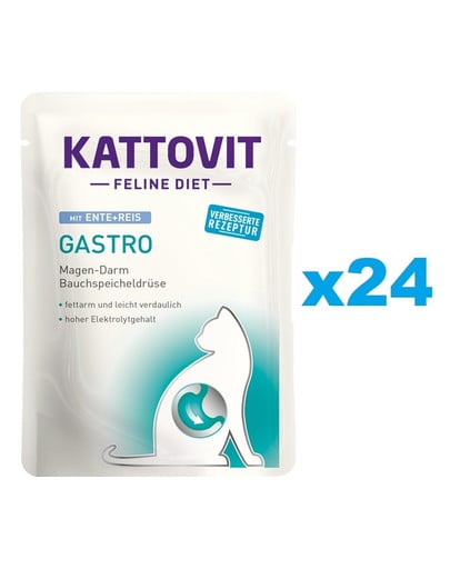 KATTOVIT Feline Diet Gastro Ente + Reis 24 x 85 g