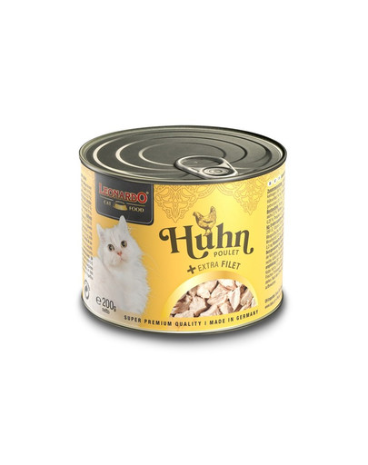 LEONARDO Huhn extra Filet Nassfutter für Katzen 12x200 g