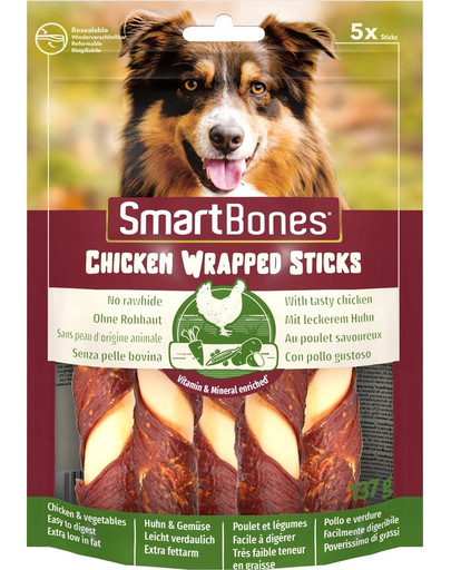 SMART BONES Chicken Wrap Sticks Medium 5 Stk x 2 + Spielzeug GRATIS