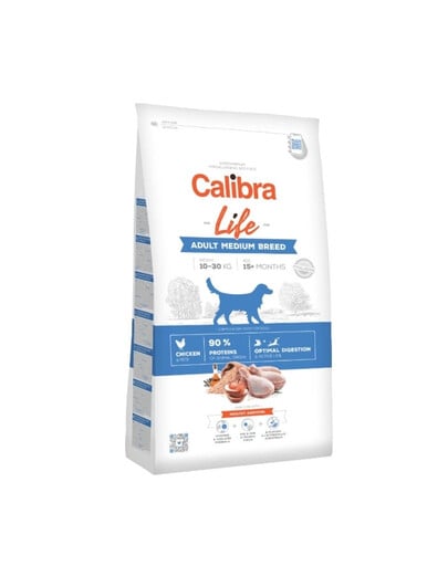 CALIBRA Dog Life Adult Medium Breed Chicken 12 kg + Zigarren mit Rind 3 Stück SIMPLY FROM NATURE