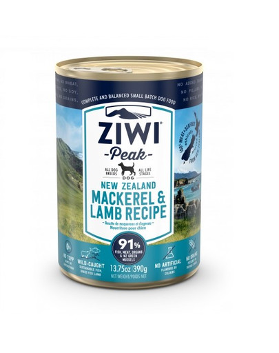ZIWIPEAK Dog Mackerel&Lamb Makrele&Lamm 6x390 g