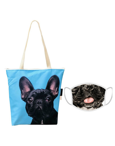 FERA Klassische Einkaufstasche Französische Bulldogge + Schutzmaske
