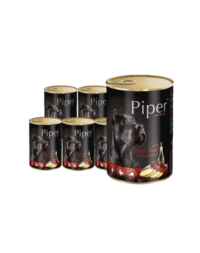 DOLINA NOTECI PIPER mit Rinderleber und Kartoffeln Nassfutter für ausgewachsene Hunde 12x800 g