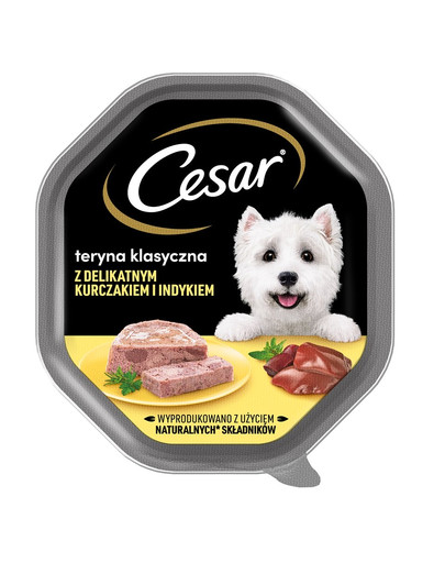 CESAR 150 g  Nassvollnahrung für ausgewachsene Hunde tern mit zartem Huhn und Truthahn
