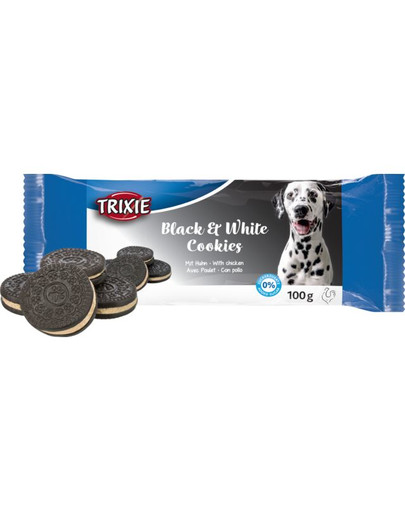 TRIXIE Black & White Cookies Hühnerkekse für Hunde 100 g