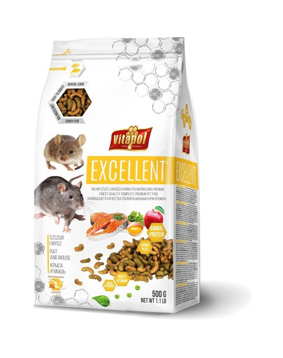 VITAPOL Excellent Alleinfuttermittel für Ratten und Mäuse 500 g