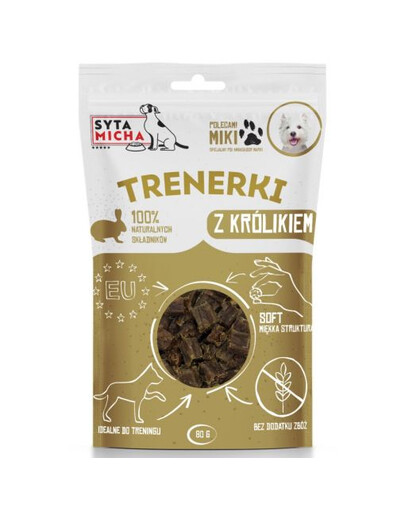 SYTA MICHA Treningówki z królikiem dla psa 80g