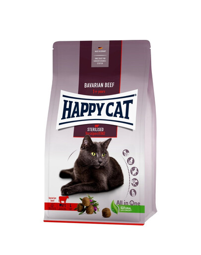HAPPY CAT Sterilised Wołowina bawarska 4 kg dla kotów kastrowanych