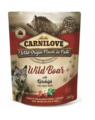 CARNILOVE Wild Boar With Rosehips Nassfutter für ausgewachsene Hunde 12x300g