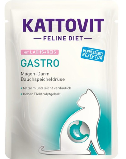 KATTOVIT Feline Diet Gastro Lachs + Reis 24x85 g