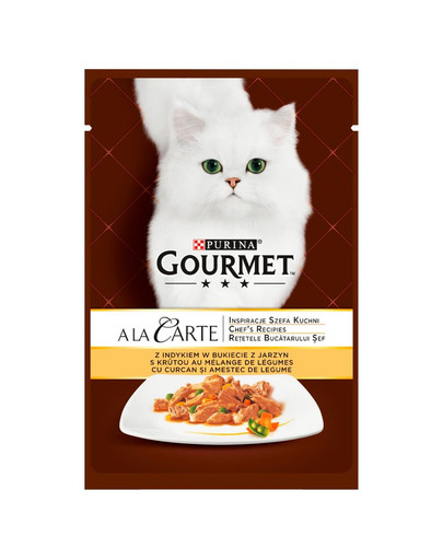 GOURMET a La Carte Truthahn mit Gemüse Tasche für Katzen 85 g