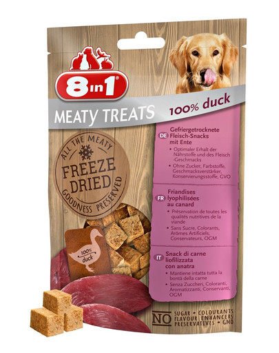 8in1 Meaty Treats Gefriergetrocknete Fleisch-Snacks 100% Entenbrust 50 g
