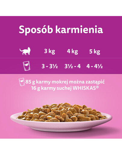 WHISKAS Adult saszetka 85g mokra karma dla dorosłych kotów w sosie z łososiem