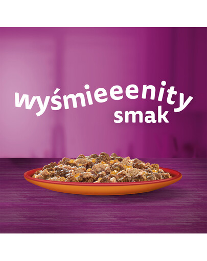 WHISKAS Adult saszetka 85 g mokra karma dla dorosłych kotów w galaretce z wołowiną i drobiem