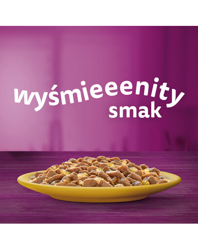 WHISKAS Senior saszetka 85g Drobiowa Uczta mokra karma dla starszych kotów w galaretce z: kurczakiem, indykiem