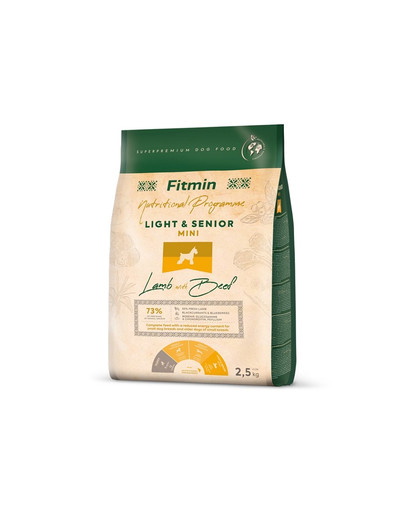 FITMIN Dog Nutritional Programme Mini Light Senior Lamb&Beef 2,5 kg  für ältere Hunde kleiner Rassen