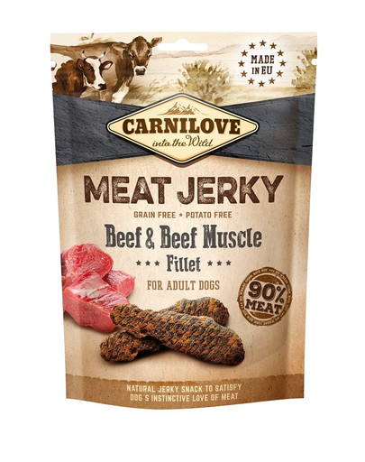 CARNILOVE Meat Jerky Beef & Beef Muscle fillet 100g Rindfleischbar
