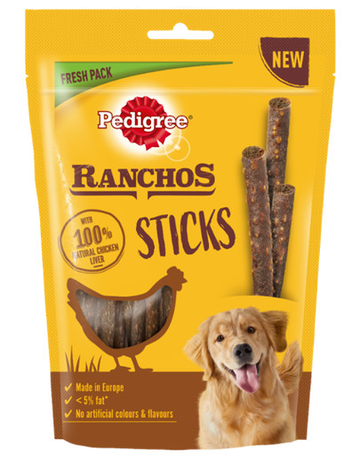 PEDIGREE Ranchos Sticks 60 g Hühnerleber Hundeleckerlis