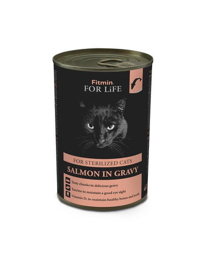 FITMIN For Life Cat Tin Sterilized Salmon 415g für sterilisierte Katzen mit Lachs