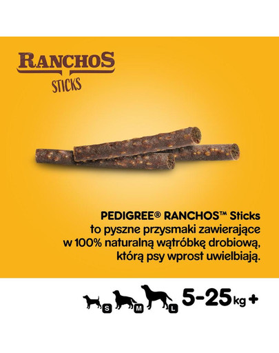 PEDIGREE Ranchos Sticks 60 g Hühnerleber Hundeleckerlis