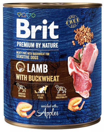 BRIT Premium by Nature 800 g Lamm und Buchweizen Nassfutter für Hunde