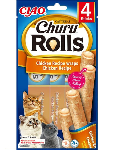 INABA Churu Rolls Chicken 4x10g Hühnerwraps für Katzen