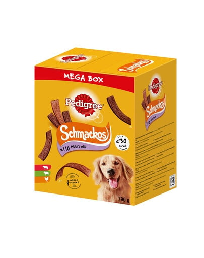 PEDIGREE Mega Box Schmackos mit Rind-, Lamm- und Geflügelgeschmack 790 g