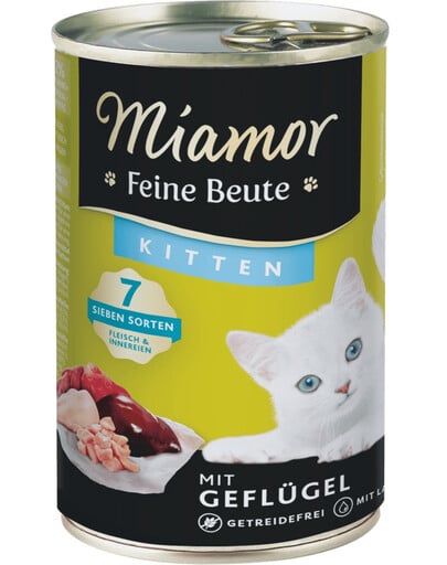 MIAMOR Feine Beute Kitten Poultry mit Geflügel für Kätzchen 12x400g