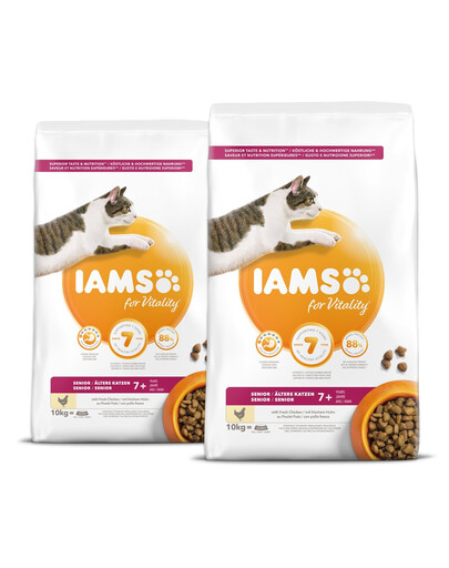 IAMS Cat Senior All Breeds Chicken 20 kg (2 x 10 kg)