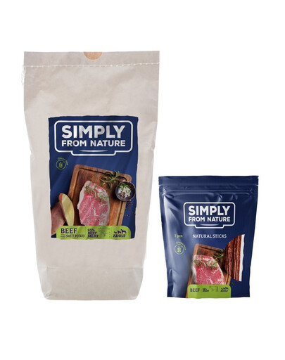 SIMPLY FROM NATURE Oven Baked Dog Food with beef Oven Baked Dog Food mit Rind 1,2 kg  + Nature Sticks mit Rind 7 St.