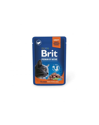 BRIT PREMIUM Pouch Salmon Sterilized 24x100g mit Lachs für sterilisierte Katzen