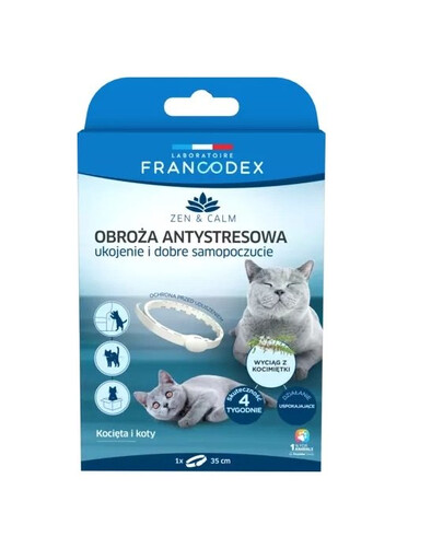 FRANCODEX Anti-Stress-Halsband mit Catnip für Katzen und Kätzchen 35 cm