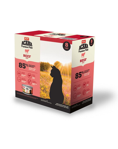 ACANA Premium Pate Beef Rinderpastete für Katzen 8 x 85 g