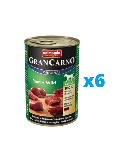 ANIMONDA GranCarno Original Adult Rind + Wild 6 x 400 g