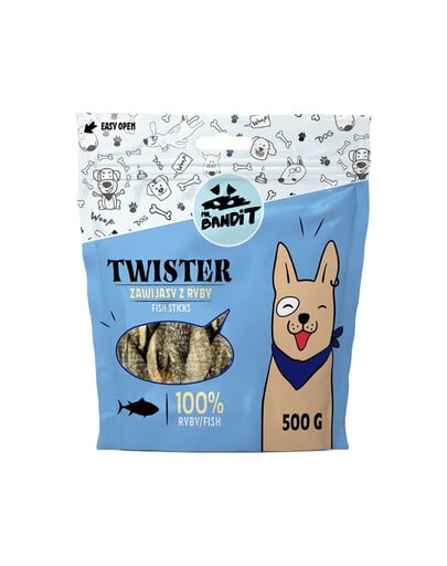 MR. BANDIT Twister Fischwraps für Hunde 500 g