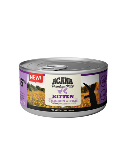 ACANA Premium Pate Kitten Chicken & Fish Hühner- und Fischpastete für Kätzchen 24 x 85 g