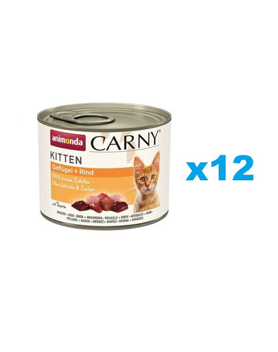 ANIMONDA Carny Kitten Nassfutter Geflügel und Rind getreidefrei 12x200 g