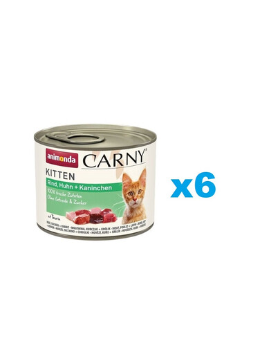 ANIMONDA Carny Kitten Nassfutter mir Rind, Huhn und Kaninchen 6x200 g