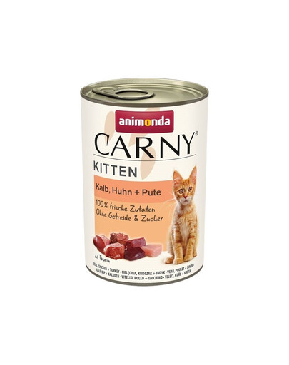 ANIMONDA Carny Kitten Veal&Chicken&Turkey 400 g Kalb, Huhn und Truthahn für Kätzchen