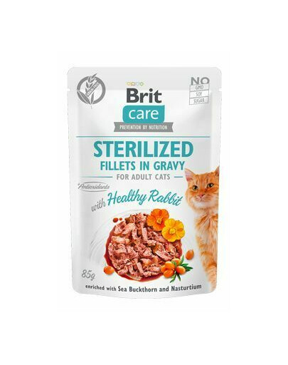 BRIT Care Sterilised Fillets in gravy 24 x 85 g Kaninchensoße für kastrierte Katzen