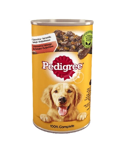PEDIGREE Adult 12x1200g komplettes Nassfutter für ausgewachsene Hunde mit Huhn und Karotten in Gelee