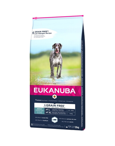 EUKANUBA Grain Free Large Adult Hundefutter für große Rassen 12 kg