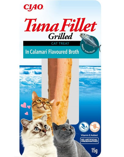 INABA Tuna fillet in calamari  broth 15g Thunfischfilet in Brühe mit Tintenfischgeschmack