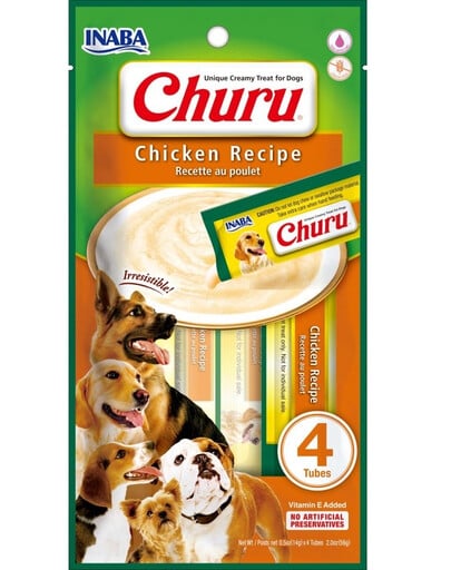 INABA Churu Chicken recipe 4x14g Huhn für Hunde